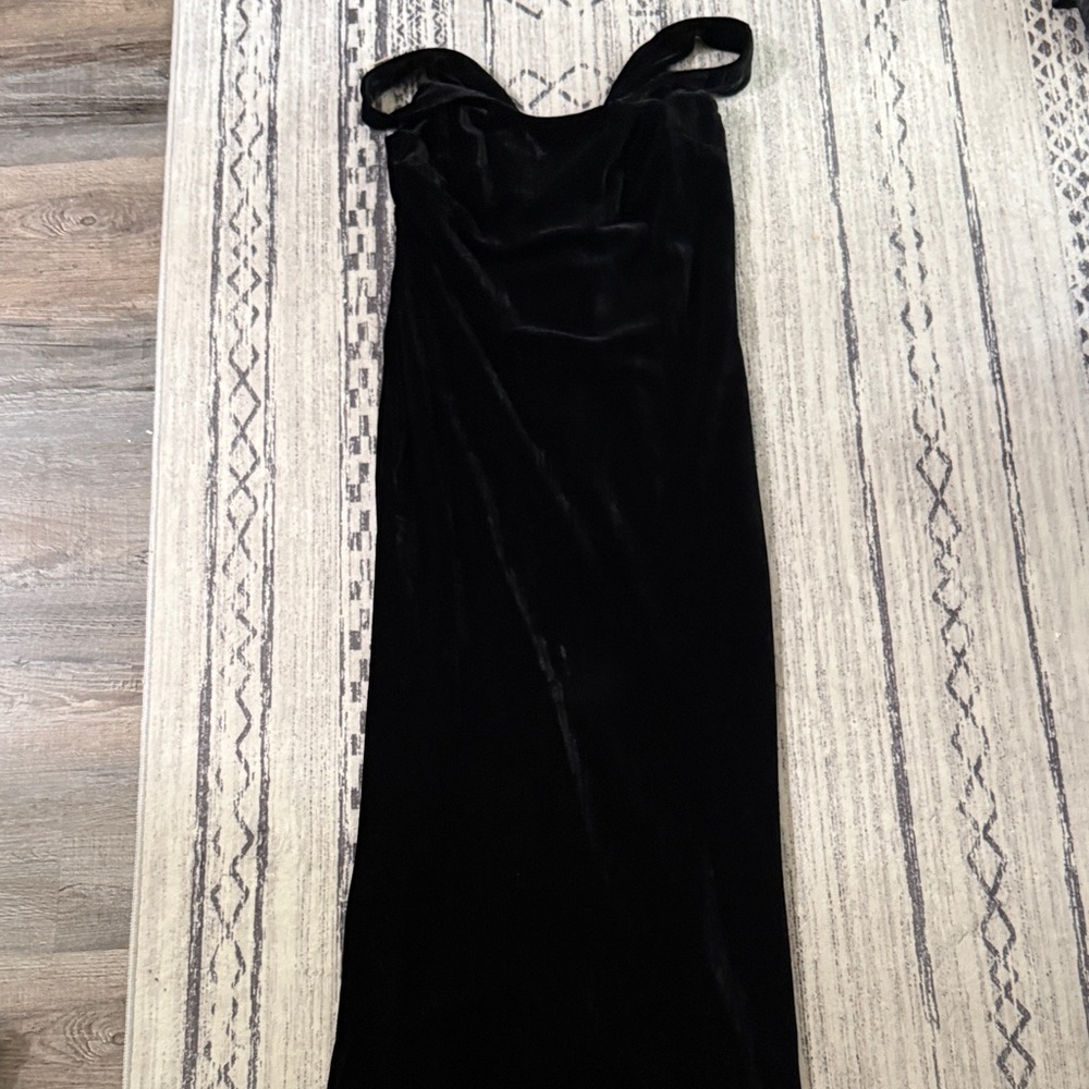 ASOS Black Strapless Velvet Dress